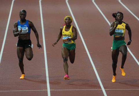 Shericka Jackson and Julien Alfred