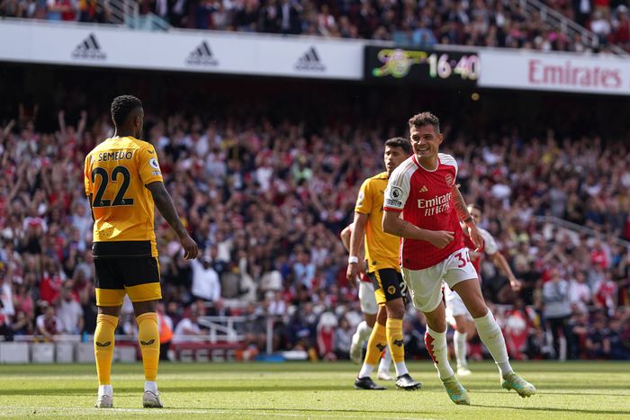Granit Xhaka scores two goals for Arsenal