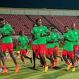 South Sudan national team players training.