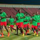 South Sudan national team players training.