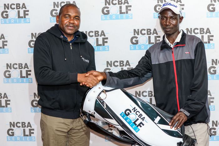 David Matano (R) receives his gift