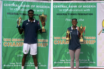 David Ekpenyong and MaryLove Edwards win CBN Senior National Open Tennis Championship