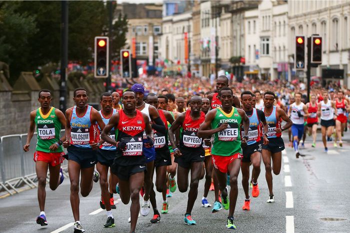 Athletes in action at a past event