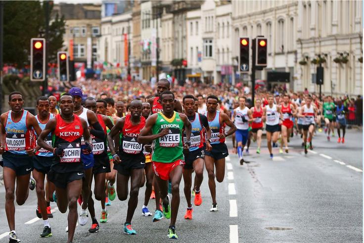 Athletes in action at a past event