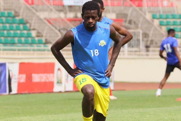 Tyson Otieno of Kariobangi Sharks during a warm up.