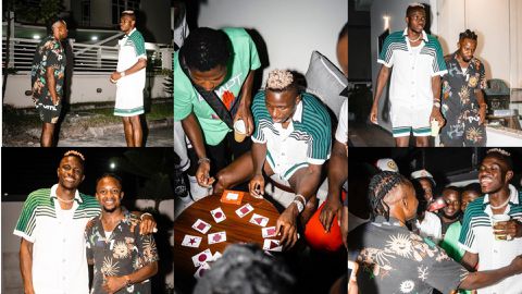 Victor Osimhen: Napoli star plays 'Whot' card game with Super Eagles legend Onazi