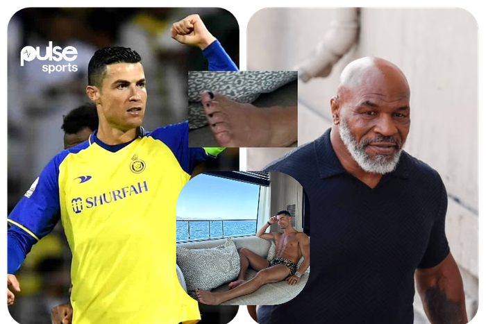 Cristiano Ronaldo showcase painted toenail