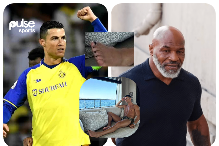 Cristiano Ronaldo showcase painted toenail