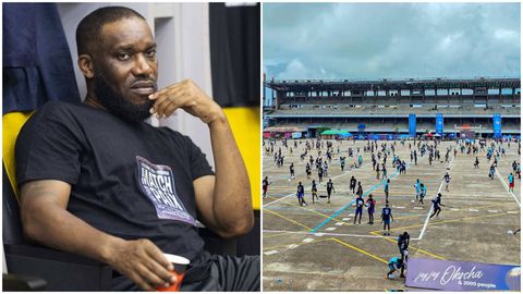 Super Eagles legend Jay Jay Okocha leads 2,000 people in Guinness World Record juggling attempt in Lagos