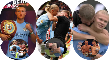 Erling Haaland: Former boxing world champion invades pitch to kiss Man City striker