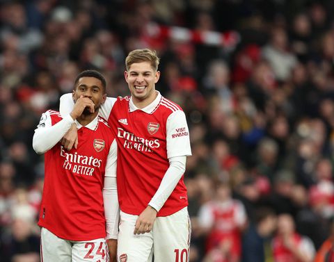 'One of the best players I’ve played with'- Reiss Nelson in awe of teammate who marked century of appearances for Arsenal in Brentford win