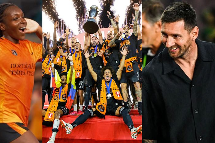Michelle Alozie celebrates as Houston Dynamo took full advantage of Inter Miami's weakness without Lionel Messi to win US Open - Image Credit - Adidas football, BR/Football/ Houston Dash
