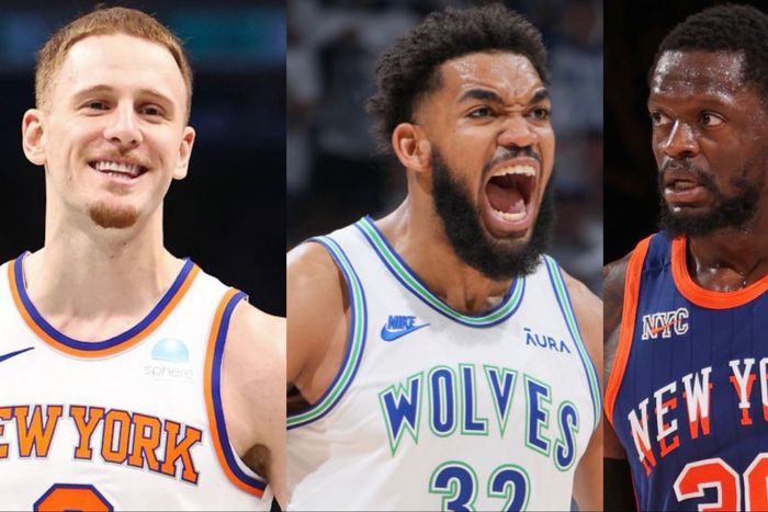 Karl-Anthony Towns leaves the Minnesota Timberwolves for the New York Knicks in exchange for Julius Randle and Donte DiVincenzo.