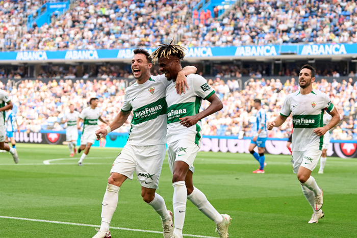 John Nwankwo celebrating a goal with his teammate || Image credit: Imago