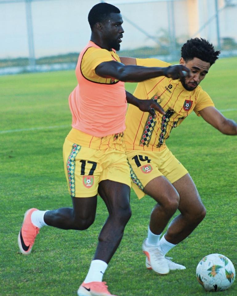Mama Balde (no.17) in training.