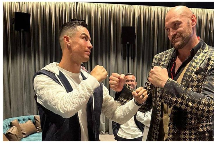 Tyson Fury made it clear what he thought of the long-running controversy surrounding Cristiano Ronaldo and Lionel Messi as the GOAT - X/TNT Sports