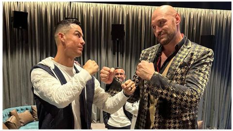 Tyson Fury and Cristiano Ronaldo face-off: Gypsy King brands Al-Nassr star 'GOAT' ahead of Ngannou fight
