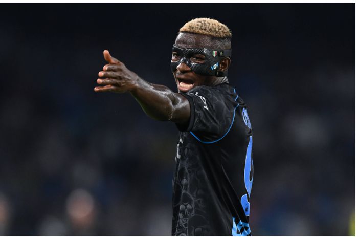 Napoli striker, Victor Osimhen, in action for the club.
