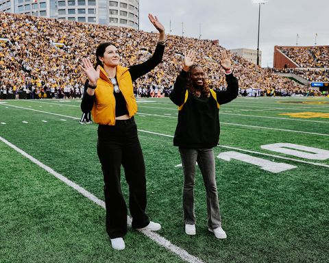 In Caitlin Clark's homecoming, Nigerian D'Tigress star Tomi Taiwo was celebrated for the Olympics by Iowa basketball.