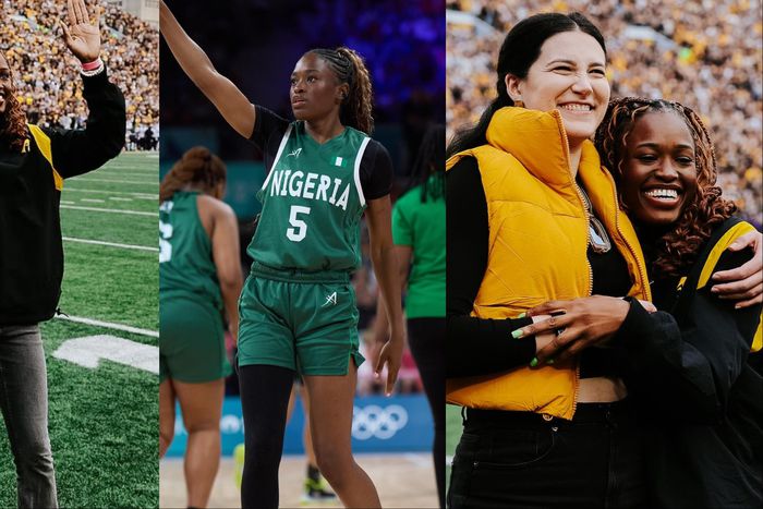 In Caitlin Clark's homecoming, Nigerian D'Tigress star Tomi Taiwo was celebrated for the Olympics by Iowa basketball.