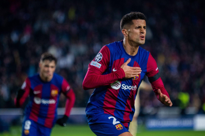 Joao cancelo celebrating his goal in Barcelona vs Porto || Image credit: Imago