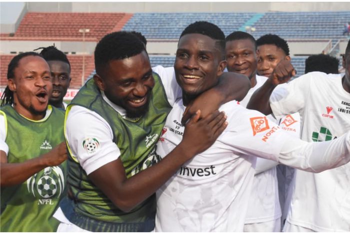 Enugu Rangers celebrate an emphatic win.