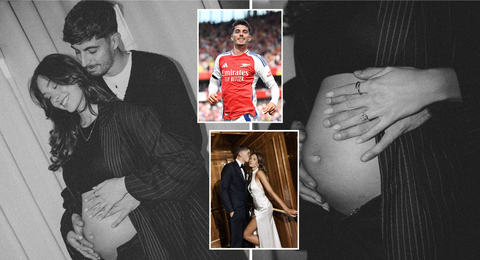 Kai Havertz and wife Sophia show off adorable baby bump as Arsenal couple set to welcome their first child