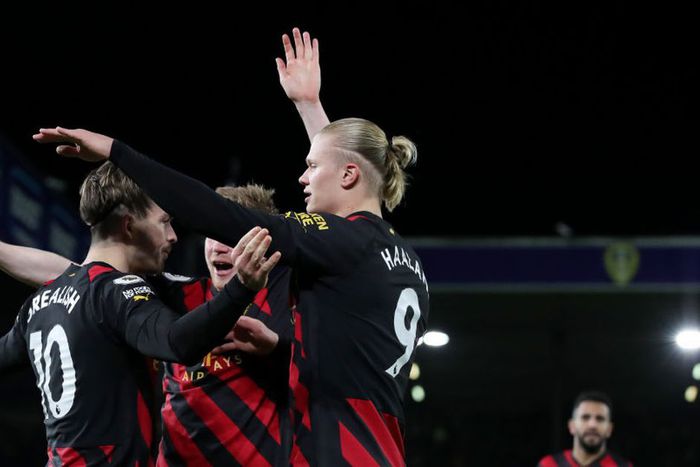 Erling Haaland scored twice to help Man City defeat Leeds 3-1