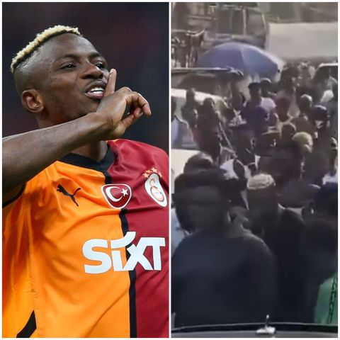 WATCH: Nigerian fans mob Victor Osimhen as he is spotted in Lagos