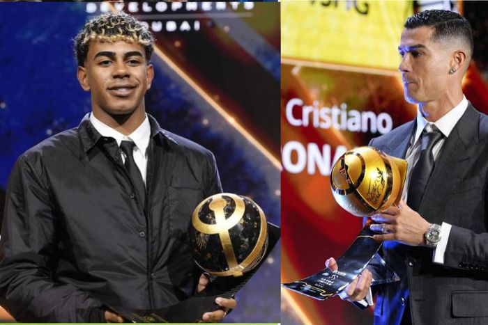 Lamine Yamal and Cristiano Ronaldo at the Globe Soccer Awards || Image credit: Imago