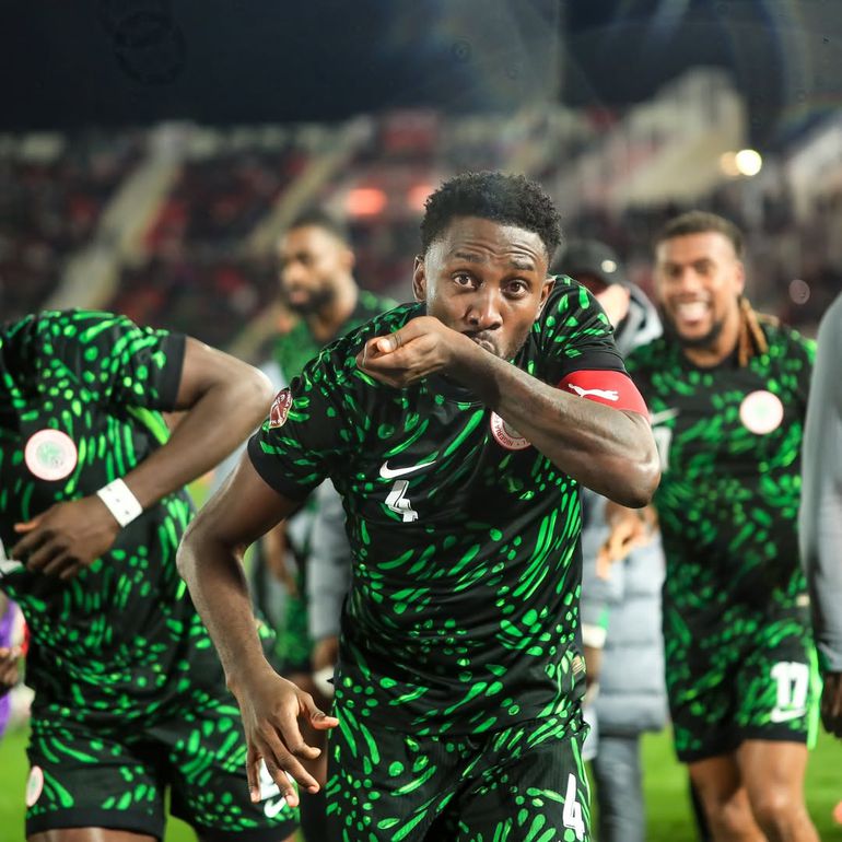 Wilfred Ndidi celebrates against Tunisia. (Photo Credit: Ndidi/IG)