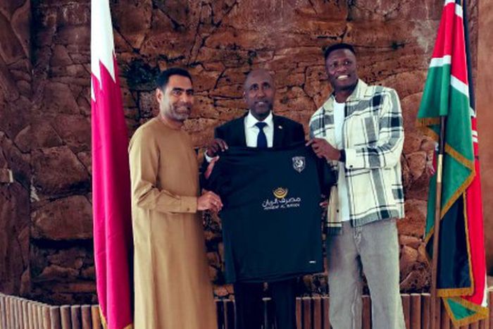 Hussein Mohammed,  Michael Olunga visit Qatari embassy ahead of potential ground breaking move for Kenyan football