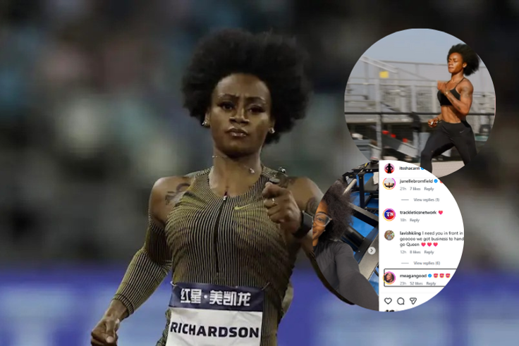 Sha'Carri Richardson lets out her natural hair in training as boyfriend Christian Coleman beams with pride