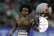 Sha'Carri Richardson lets out her natural hair in training as boyfriend Christian Coleman beams with pride