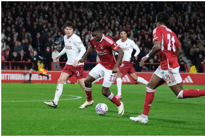 Taiwo Awoniyi against Manchester United in the FA Cup fifth round.