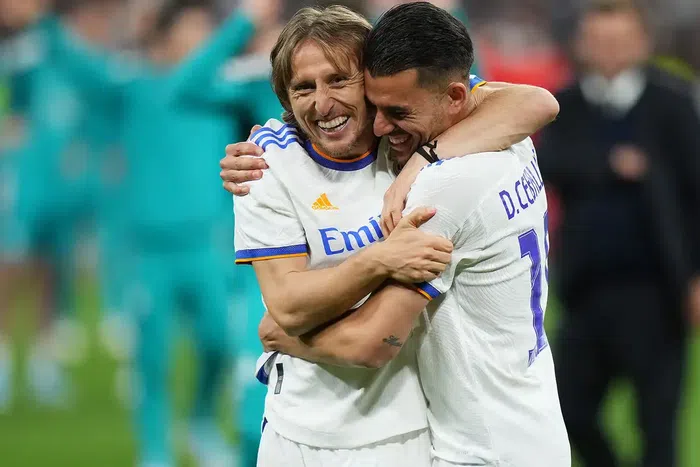 Real Madrid midfielders Luka Modri and Dani Ceballos