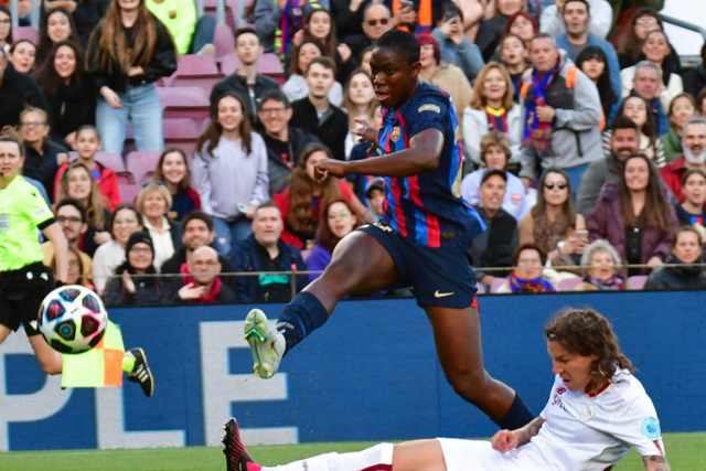 Asisat Oshoala in action against Roma