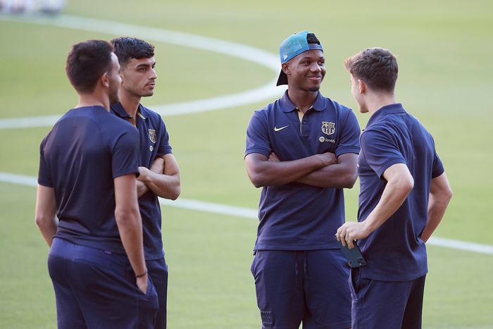 Barcelona: Ansu Fati and his teammates.