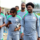 NIGERIA - SEPTEMBER 03: Calvin Bassey, Ademola Lookman and Ola Aina during the Super Eagles of Nigeria training