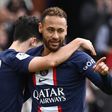 Neymar celebrates a goal for PSG.