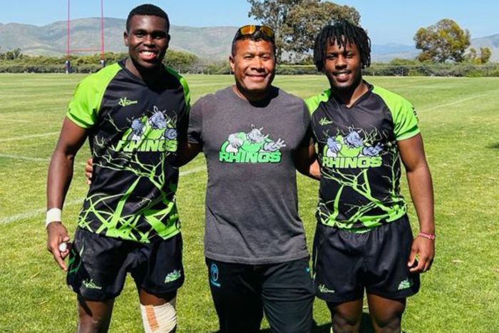 Alvin Marube (left) and Jeff Mutuku after making their Rhinos debut.