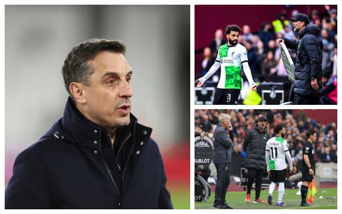 ‘There's only one winner’ - Neville says Salah has hit a brick wall at Liverpool after touchline spat with Klopp