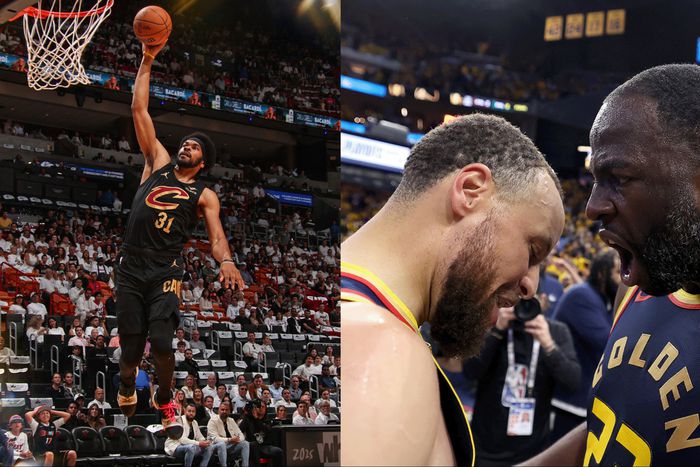 In Game 4 of the NBA Playoffs, the Cavaliers complete a sweep against the Heat, and the Warriors take a 3-1 lead against the Rockets.