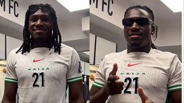 Calvin Bassey rocks Super Eagles jersey to Fulham training