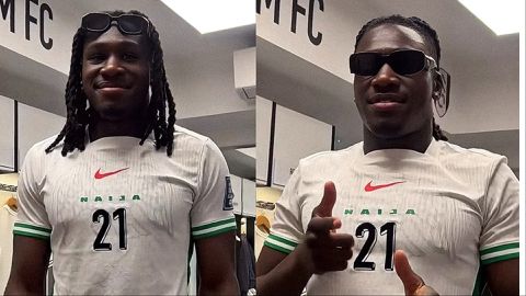 Calvin Bassey rocks Super Eagles jersey to Fulham training