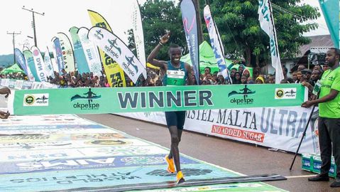Daniel Ebenyo and Kipriu set new Okpekpe course records to win titles for the first time