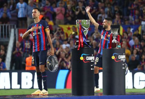 WATCH: Jordi Alba in tears as he joins Busquets in emotional Barcelona farewell