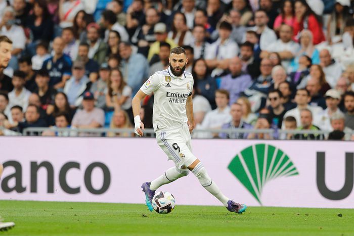 Real Madrid captain Karim Benzema in action