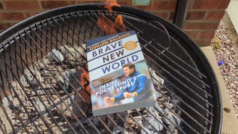 Pochettino's book in a barbecue after his move to Chelsea. Photo Credit: Daily Star