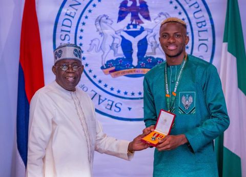 Tinubu highlights Osimhen's CAF POTY award as he marks one year in office